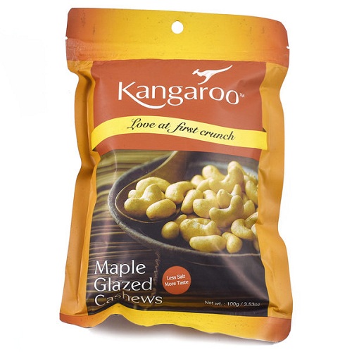 Kangaroo Cemilan Kacang Rasa Sirup Maple Dan Teriyaki Kemasan Bungkus 100g